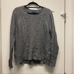 Gap Gray Cable Knit Sweater